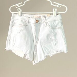 SO Brand White Denim Cutoff Short. Super High Rise. Size 9/29W. NWT
